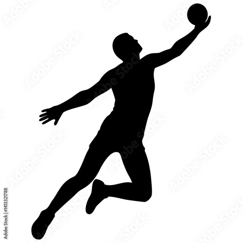 Volley ball player isolated on white background