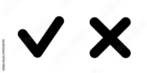 yes no checkmark. cross approval. decision icon