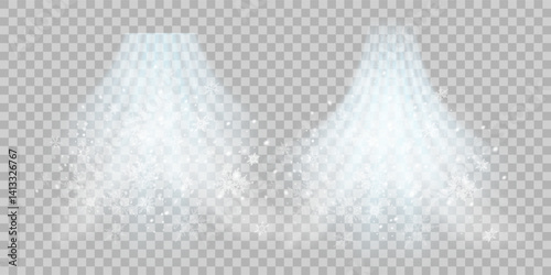 Air flow set of vector elements on a white background. Abstract light effect blowing from an air conditioner, purifier or humidifier. Dynamic blurred flow motion.