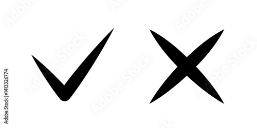 yes no checkmark. cross approval. decision icon