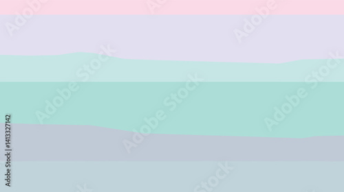 Abstract pastel stripes in soft horizontal layers flat vector illustration