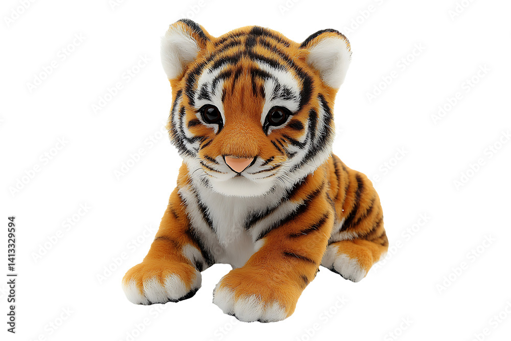 Fototapeta premium Tiger Toy is on Transparent Background, PNG Image.