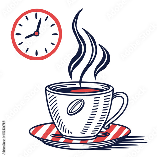vector of a hot cup of coffee