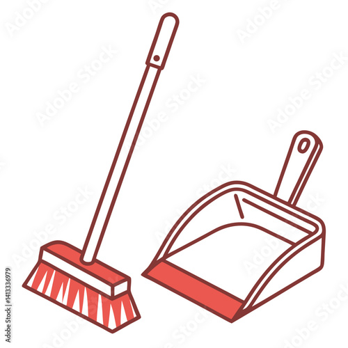 mop and bucket vector 