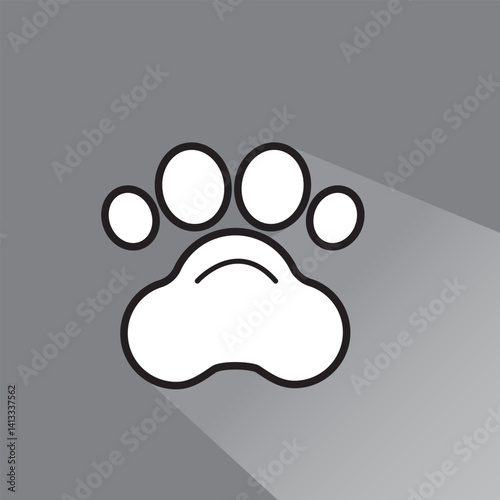 Animal Paw Symbol Vector Icon