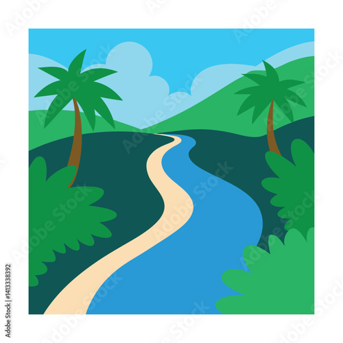natural estuary where river meets sea