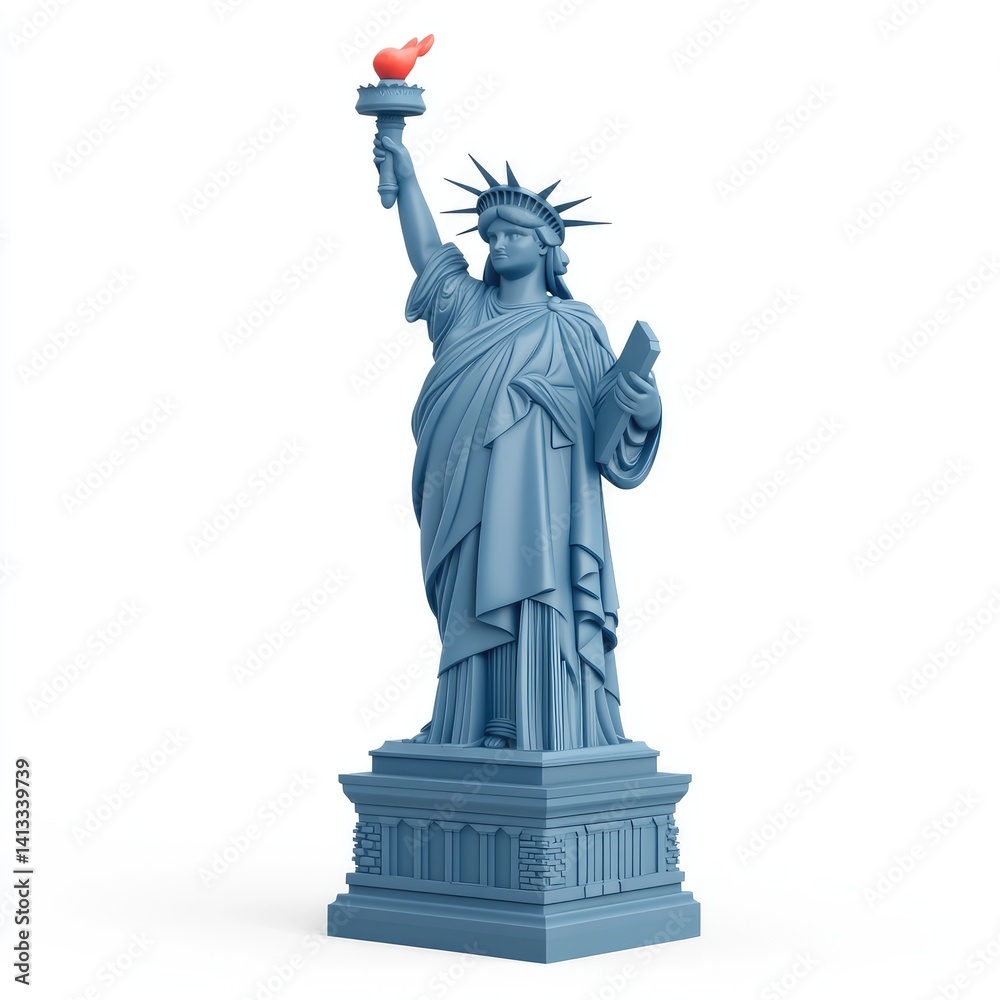 Fototapeta premium Statue of Liberty, a stylized, three-dimensional model.