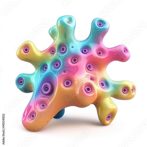 Colorful, abstract, organic blob sculpture. photo