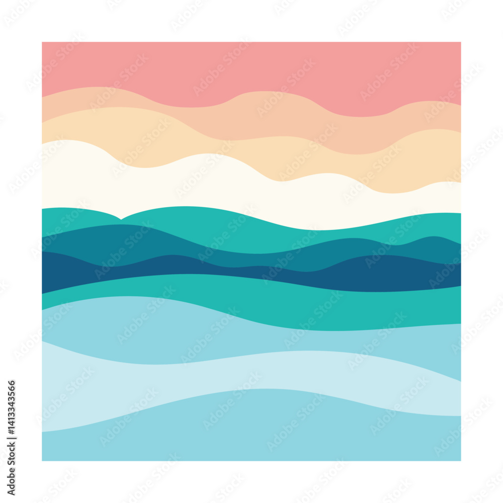 Naklejka premium soft watercolor ocean waves