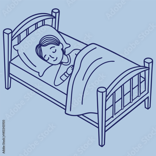 vector illustration of an old style bedroom