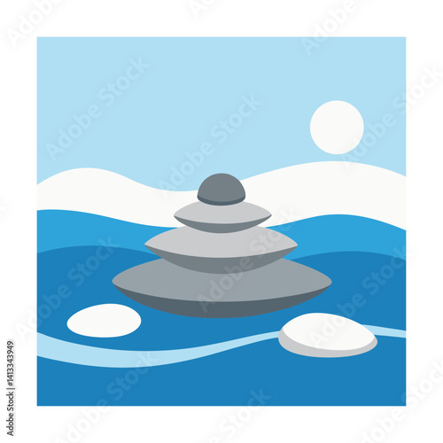 peaceful ocean zen scene