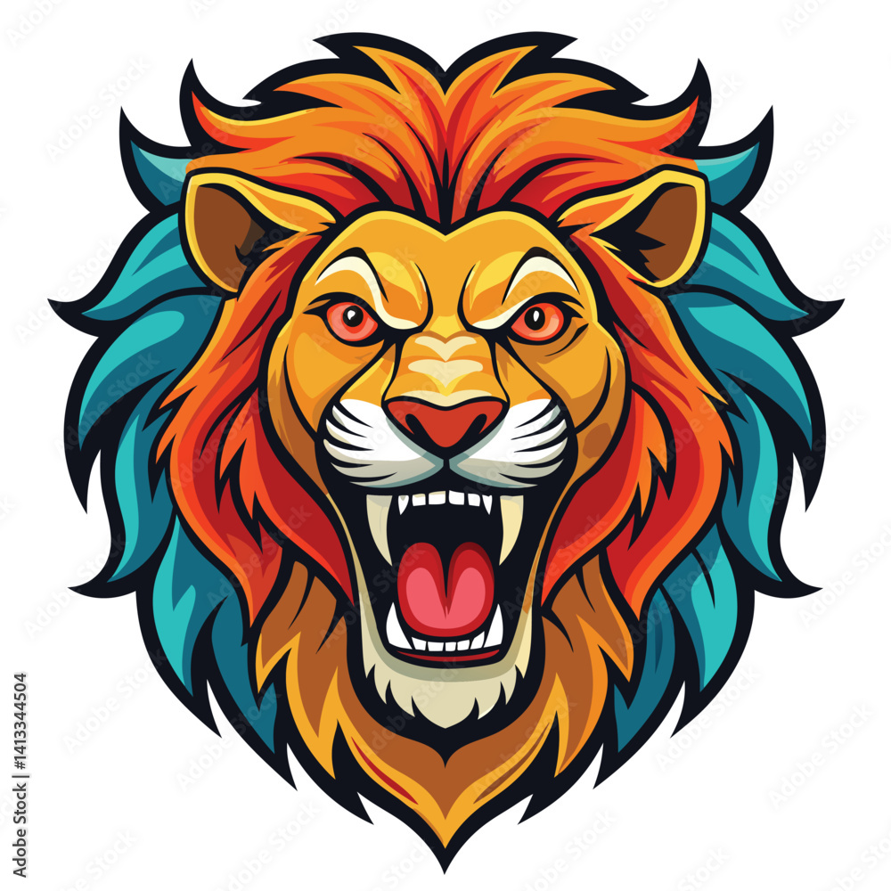 Fototapeta premium Roaring Lion Mascot