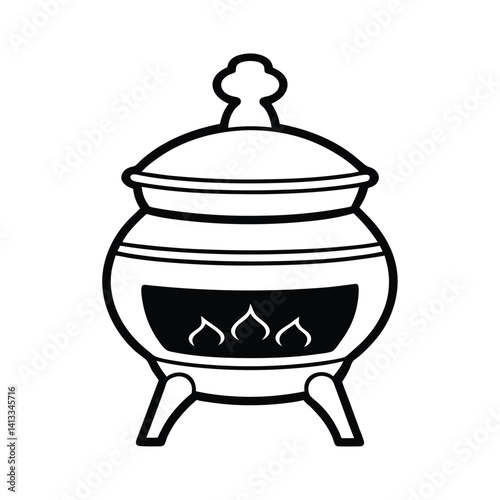 Traditional Indian Tandoor Clay Oven with Intricate