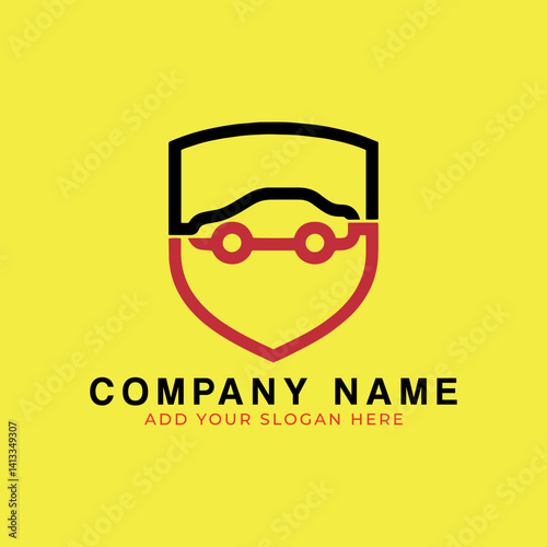 car rental insurance safety and car repairing detailing logo design vector