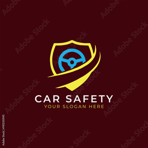 car rental insurance safety and car repairing detailing logo design vector