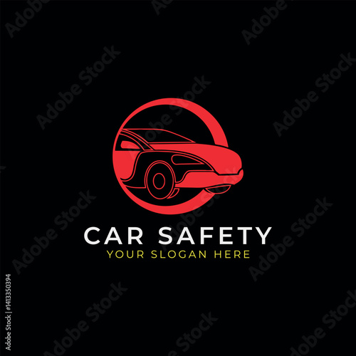 car rental insurance safety and car repairing detailing logo design vector