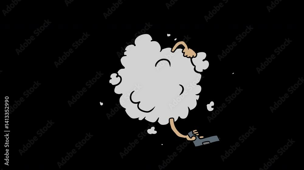 A collection of 4 hand-drawn 2D cartoon fight effects with looping animation on a transparent alpha channel or a green background to choose from