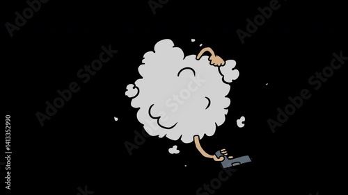 A collection of 4 hand-drawn 2D cartoon fight effects with looping animation on a transparent alpha channel or a green background to choose from