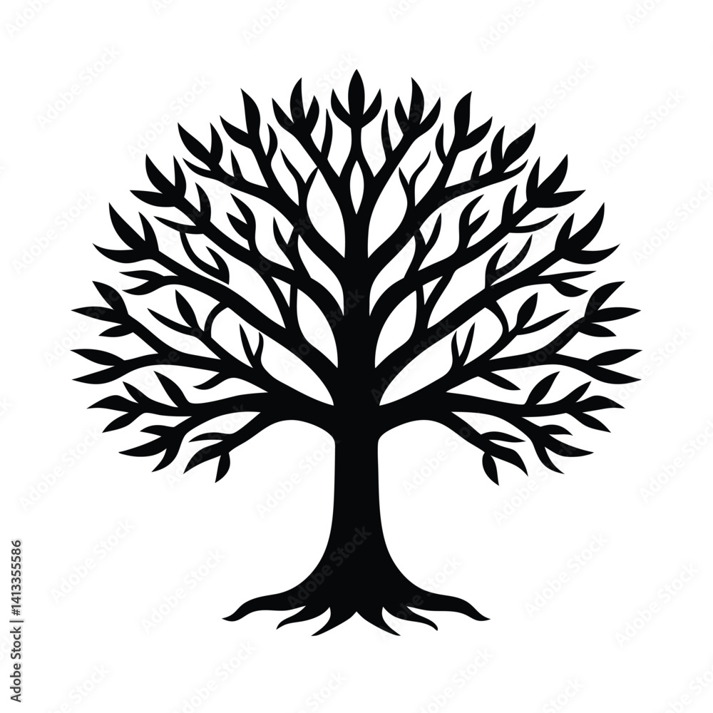 Fototapeta premium vector ash tree silhouette