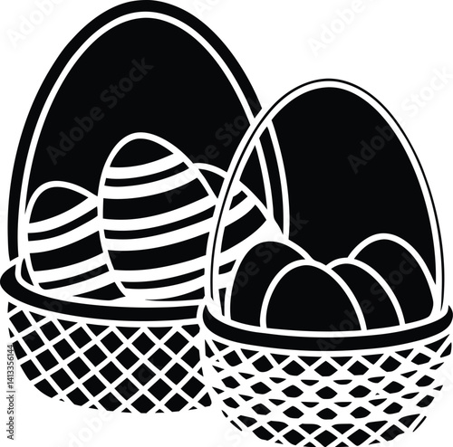 Easter basket silhouette vector designs 3