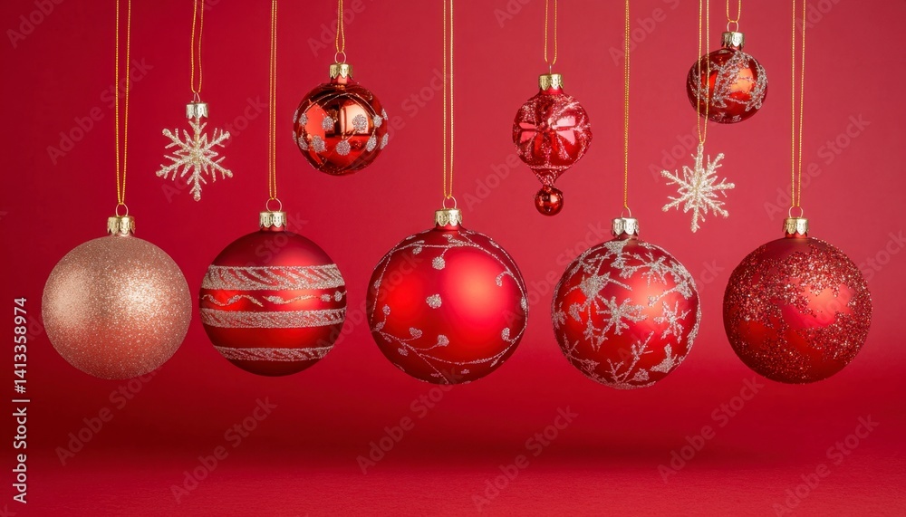 Red Christmas Ornaments: A Festive and Elegant Hanging Display Red Christmas Ornaments: A Festive and Elegant Hanging Display