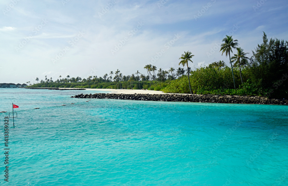 exotic tropical island on the maldives
