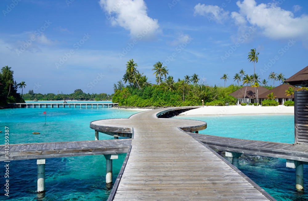 pier view on a maldive island
