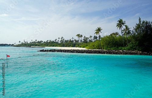 exotic tropical island on the maldives