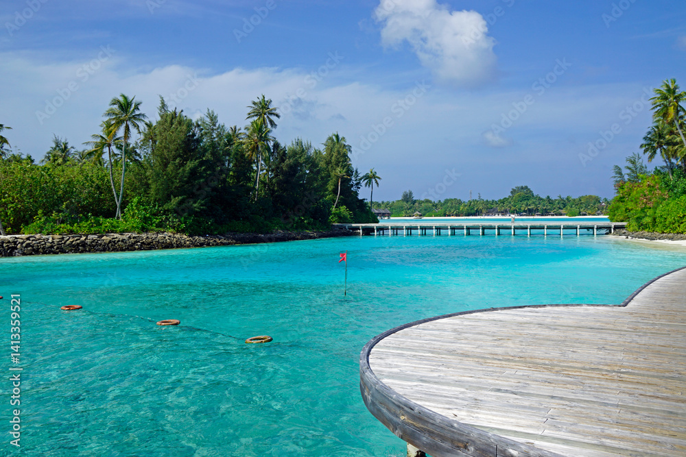 pier view on a maldive island