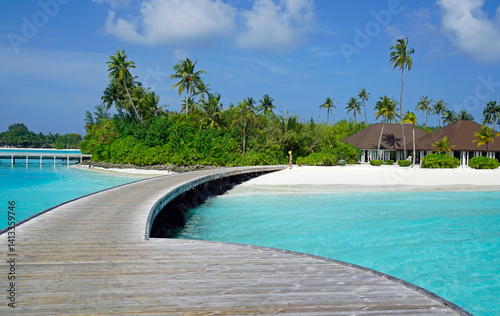 Obraz na płótnie pier view on a maldive island w salonie