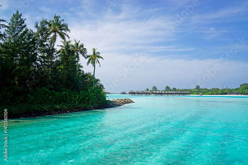 Obraz na płótnie tropical island paradise on the Maldives w salonie
