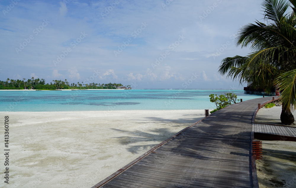 pier view on a maldive island