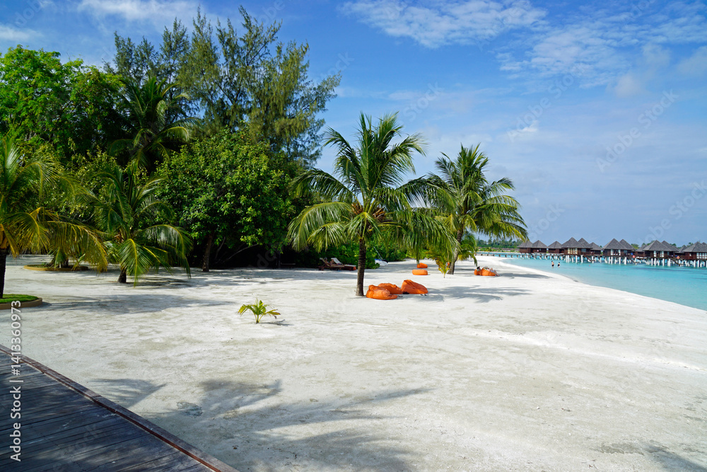exotic tropical island on the maldives