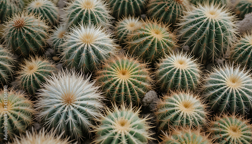 Close-Up of Diverse Cactus Collection: Textures, Patterns, and Colors of Succulents Close-Up of Diverse Cactus Collection: Textures, Patterns, and Colors of Succulents