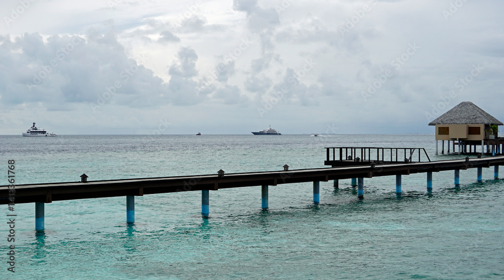 pier view on a maldive island