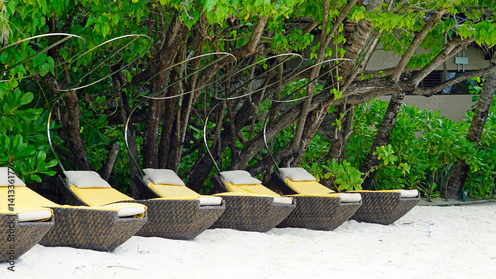 exotic tropical island on the maldives