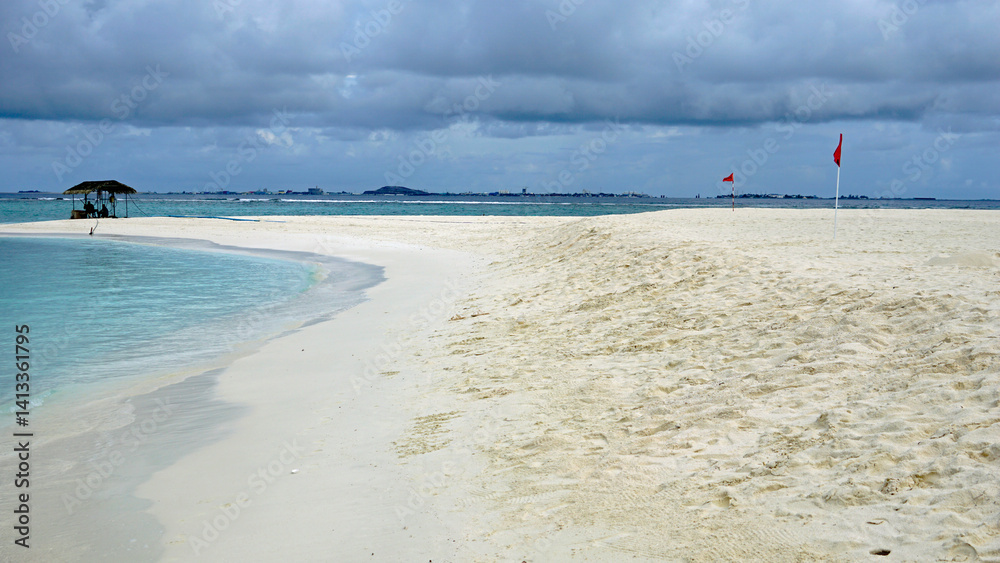 exotic tropical island on the maldives