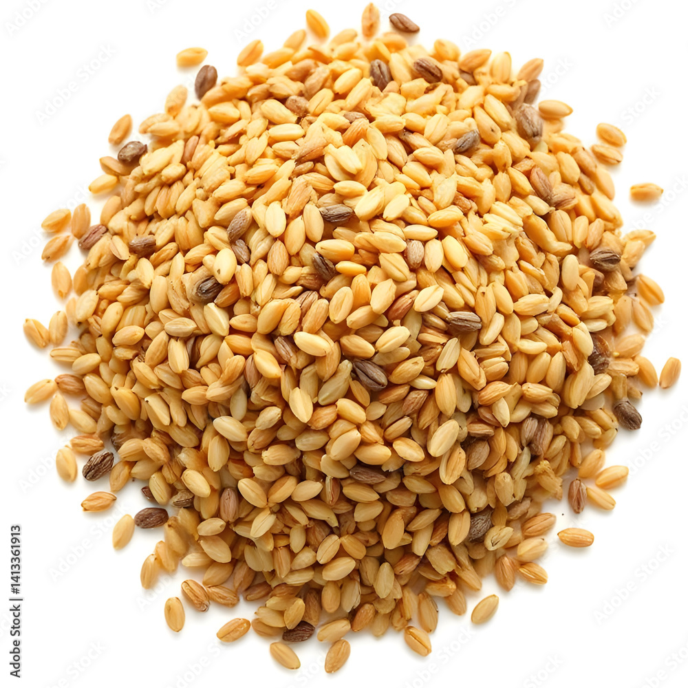 Abstract Heap of Natural Grains on White Background – Clean and Photorealistic Texture Abstract Heap of Natural Grains on White Background – Clean and Photorealistic Texture