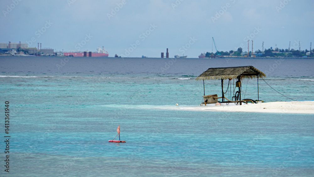 exotic tropical island on the maldives