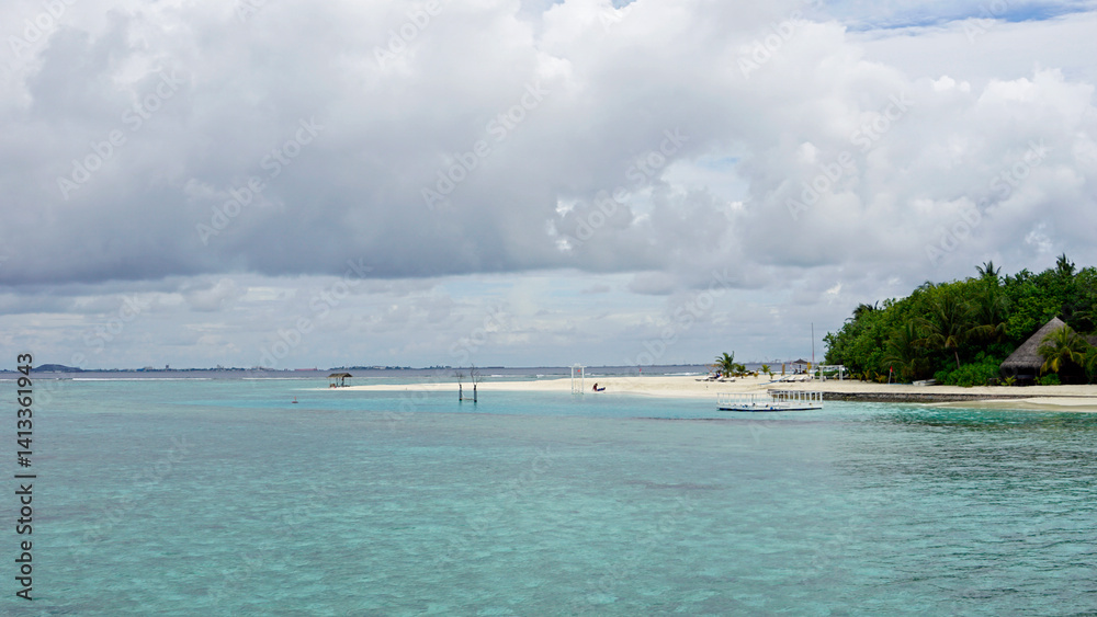 exotic tropical island on the maldives