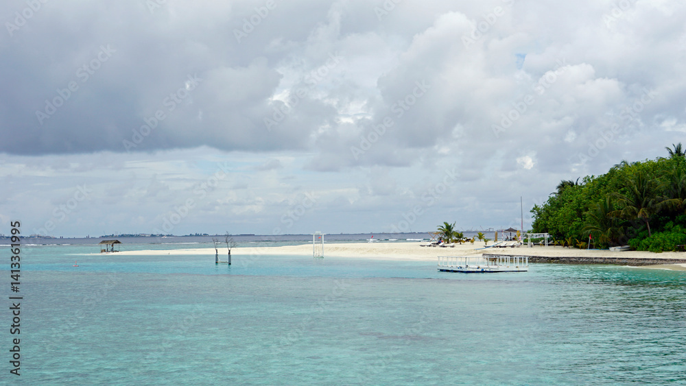 exotic tropical island on the maldives