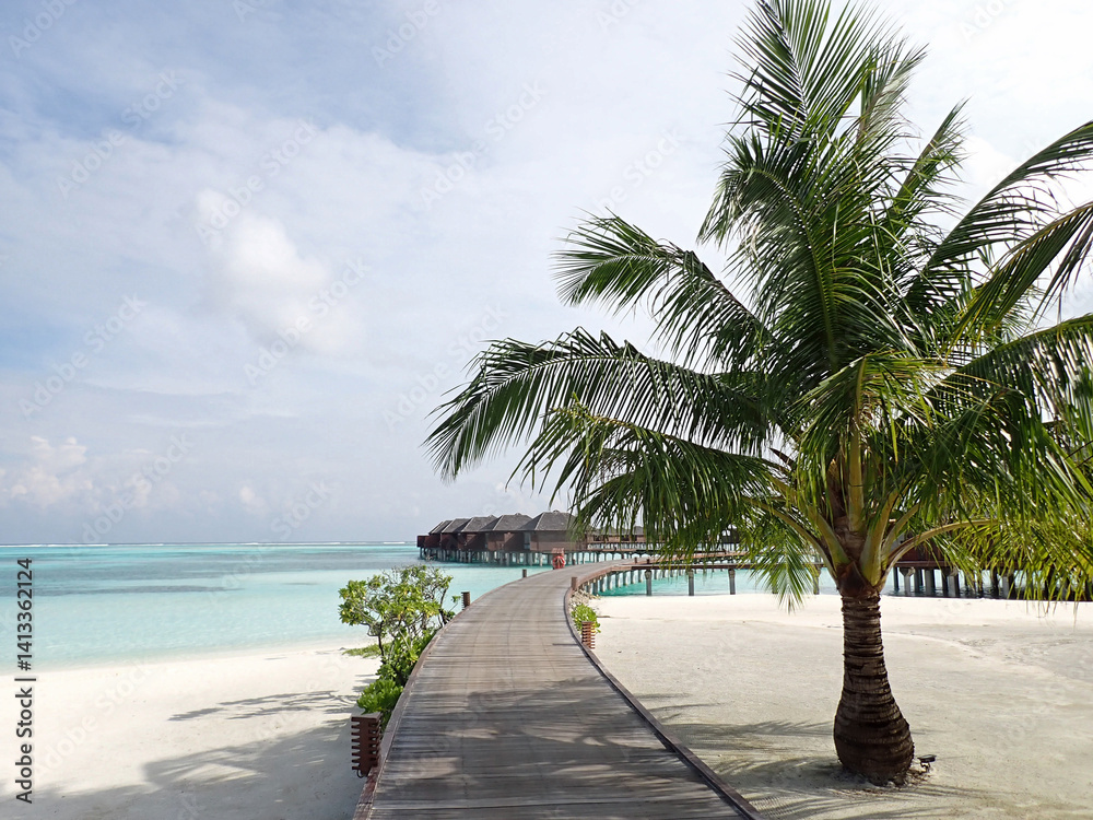 pier view on a maldive island