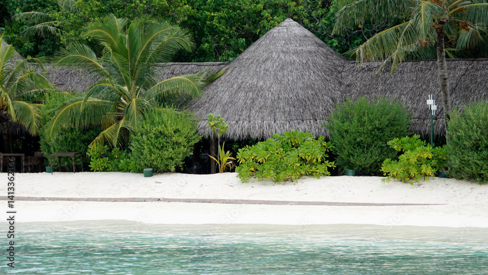 exotic tropical island on the maldives