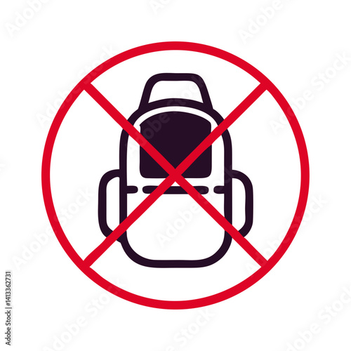 No Backpacks Warning Sign Icon  