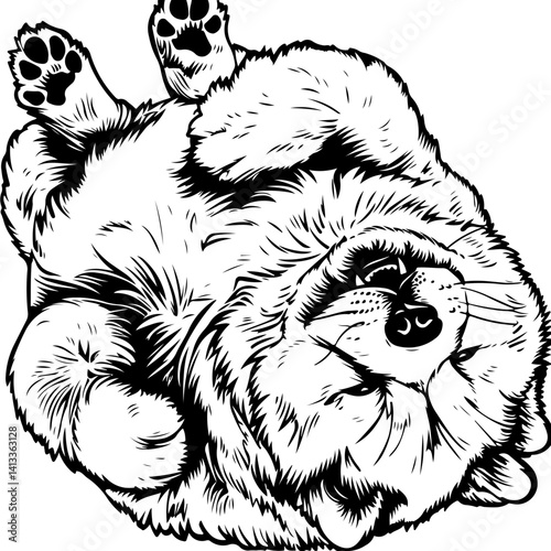 Chow Chow Dog, animal, vector, mammal, sketch, cat, pet, wildlife, nature, dog, illustration, fur, wild, drawing, bear, head, hand drawn, isolated, black, cute, white, shaggy, tail, zoo, beast, domest