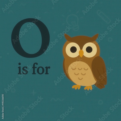 O is for owl: learning english alphabet with cute bird character