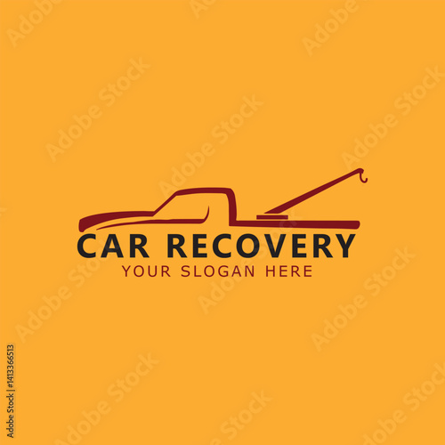 car recovery towing logo design vector