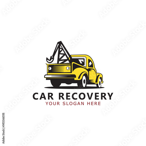 car recovery towing logo design vector