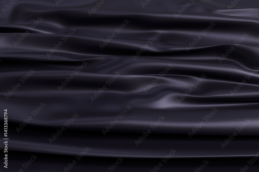 Obraz premium Dark, smooth, draped fabric. Intricate folds of deep plum-colored fabric