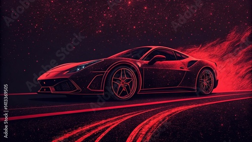 ark red black grainy background, abstract noise texture glowing color gradient shape, poster header banner wallpaper cover design